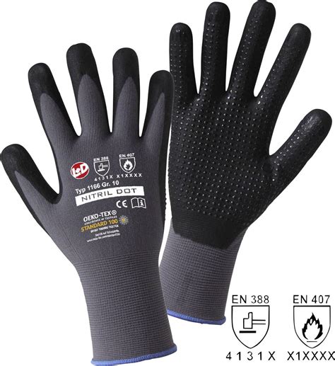 ld nitril dot   nylon protective glove size gloves  xxl en