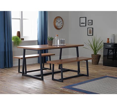 buy habitat nomad oak effect dining table  benches dining table