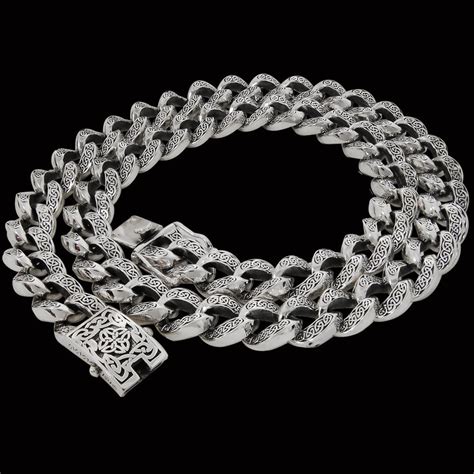 keith jack celtic curb chain large sterling silver mens chain