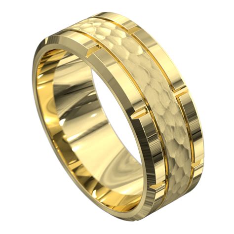 stunning yellow gold polished mens ring