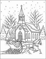 Sleigh Scene Colouring Thecatholickid Cnt sketch template