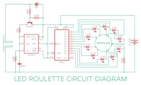 led roulette circuit   timer  ic