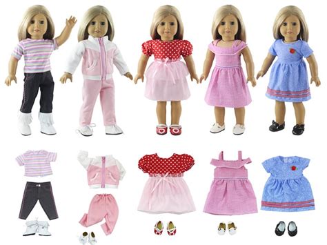 Lot 10 Item 5 Set Doll Clothes 5 Pair Shoes For 18 Inch American Girl