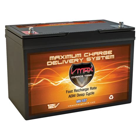 vmax    ah agm deep cycle marine battery   volt  pound lb thrust