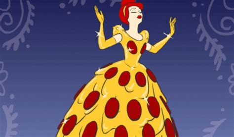 Enjoy This  Of Cinderella S Ballgown Transformation Featuring Pizza