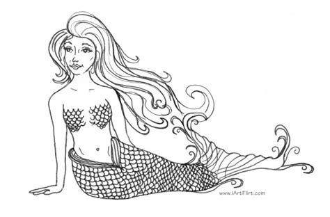 printable mermaid coloring pages  kids