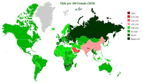 countries by sex ratio 2020