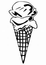 Ice Cream Cone Coloring Drawing Clipart Cute Pages Large Edupics sketch template