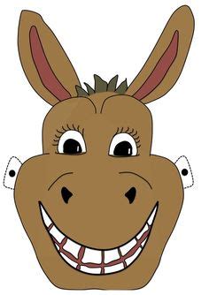 donkey mask templates including  coloring page version   mask