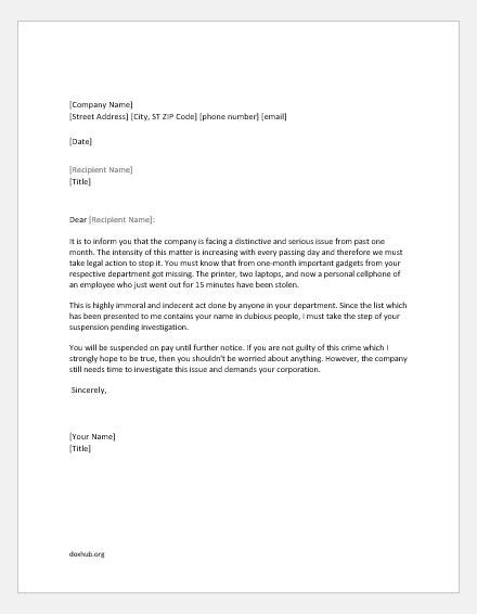 employee service suspension letters   reasons document hub