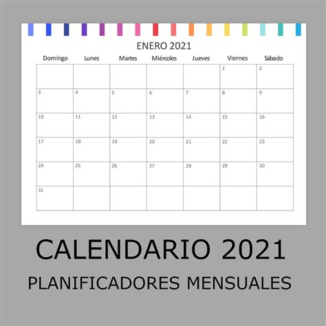 Calendario Mensual 2021 Para Imprimir Pdf Otoley