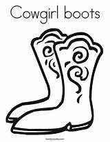 Boots Coloring Cowgirl Big Boot Shoes Print Pages Twistynoodle Noodle High Template Heels Favorites Login Great Add Built California Usa sketch template
