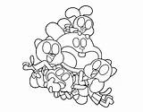 Gumball Coloring Friends Happy Coloringcrew sketch template