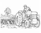 Tractor Kids Coloring Plow Pages sketch template
