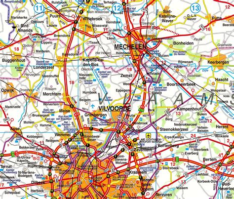 koop landkaart belgie falk  met weekplanning met plaatsnamenregister voordelig