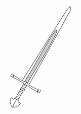 Sword Coloring Outline Pages Clipart Medieval Printable Edupics Large sketch template