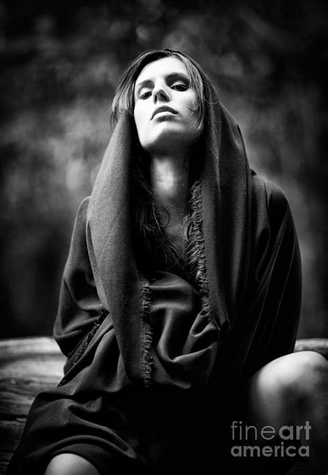 Beautiful Sultry Woman In Black Robe Photograph By Joe Fox