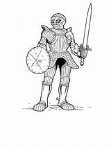 Knight Coloring Ready Fight sketch template