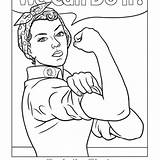 Coloring Pages Sheets Riveter Rosie Printable Women Colouring Girl History Do Power Apple Ve Woman sketch template