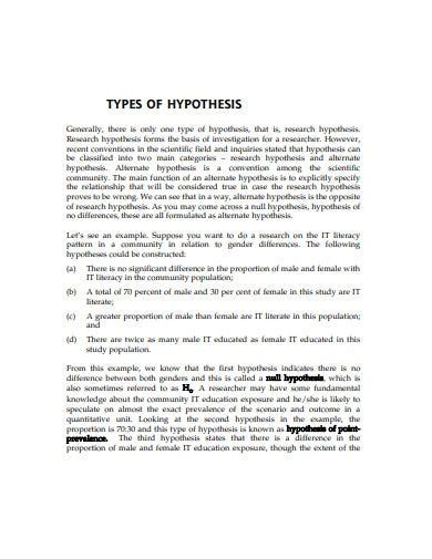 hypothesis  research proposal