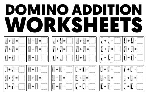 domino addition worksheets printable math worksheets