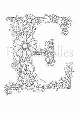 Coloring Letters Adult Alphabet Floral Buchstaben Blumen Mandala Pages Zum Mandalas Etsy Handlettering Gemerkt Von Ausdrucken Vorlagen Para sketch template