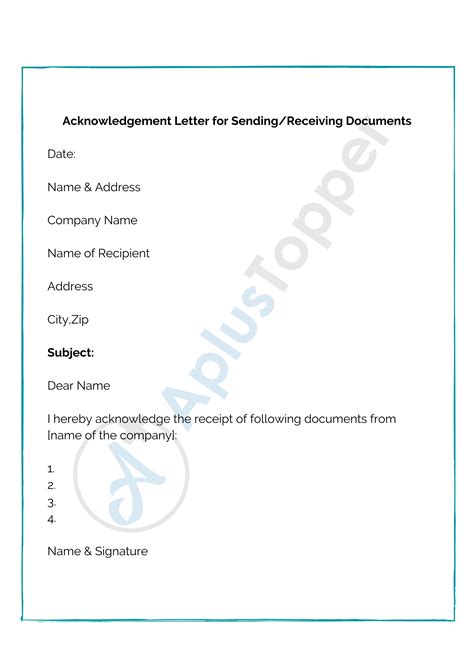 acknowledgement letter format samples template   write