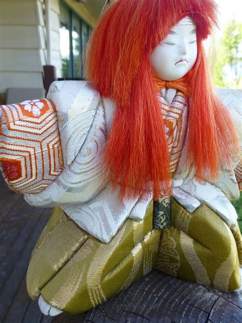 vintage japanese kimekomi doll of noh theatre character from historique