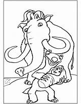Coloring Ice Age Pages Kids Print Color sketch template