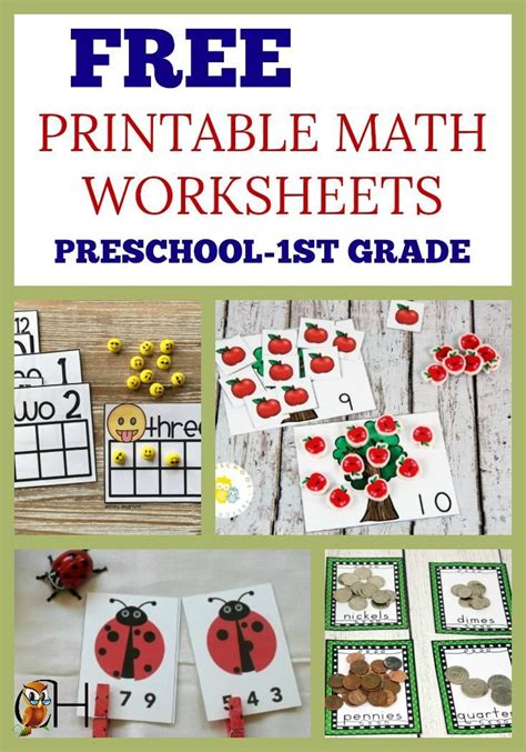 printable math worksheets  preschool st grade