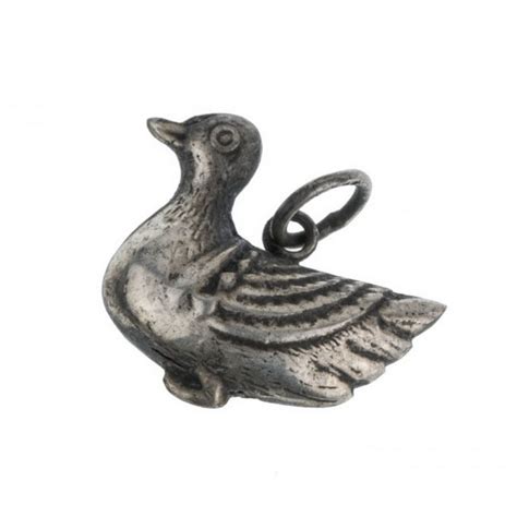 sterling silver duck pendant   style  antique etsy