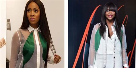 Fashion Face Off Tiwa Savage And Genevieve Nnaji In Bridget Awosika