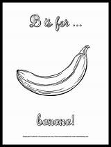 Banana Coloring Letter Sheet sketch template
