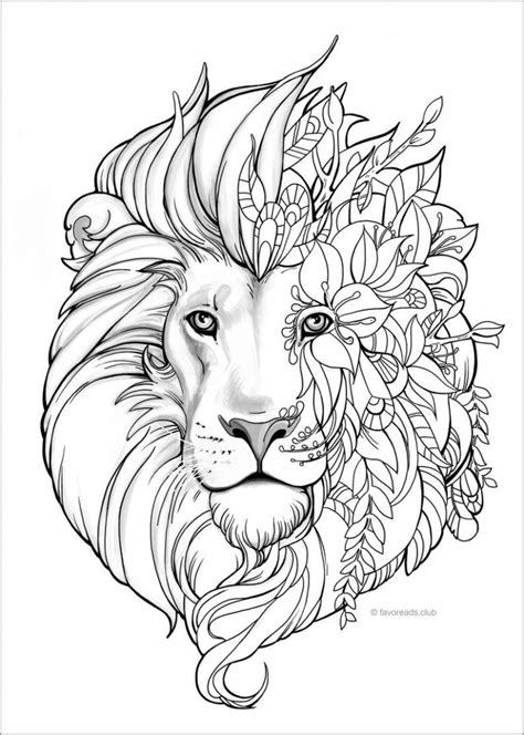 lion head coloring pages  adults coloringbay