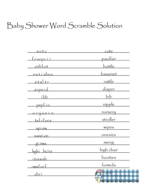 baby shower games unscramble baby shower wording baby shower