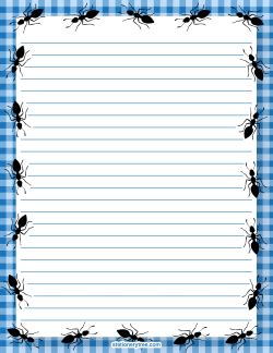 ant stationery  printable stationery writing paper printable