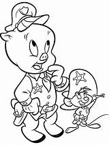 Coloring Porky Pig Pages Kids Printable Disney sketch template