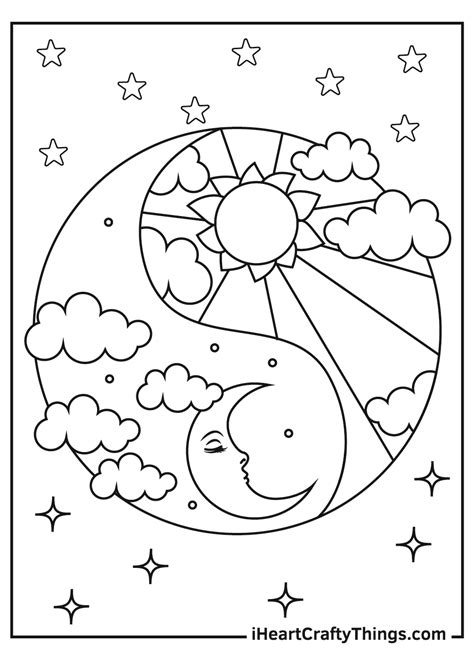 sun  moon coloring pages moon coloring pages star coloring pages