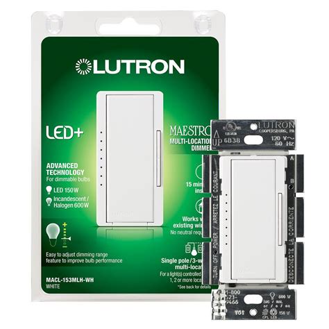 lutron maestro led dimmer switch  dimmable led halogen  incandescent bulbs single pole