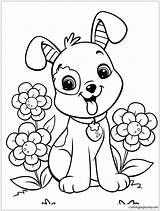 Coloring Pages Girl Dog Puppy Cute Animals Print Color Baby sketch template