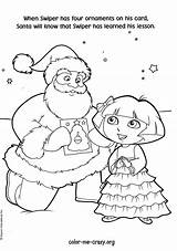 Dora Christmas Coloring Pages Santa Claus Printable Boots Sheets sketch template
