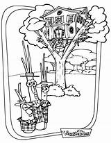Coloring Pages Kids Treehouse sketch template