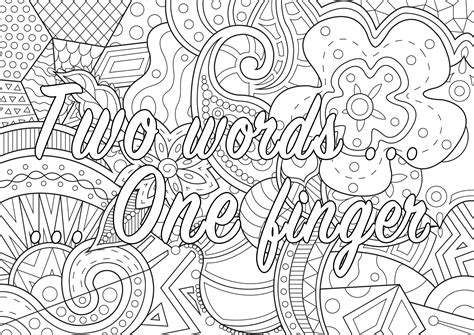 words  finger swear word coloring page mandalas art