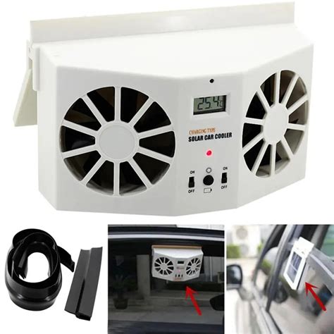 fan car solar powered car window air vent ventilator mini air conditioner cool  jul
