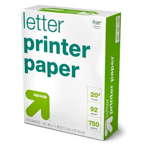 printer paper letter size lb ct white upup target