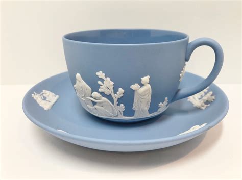 wedgwood tea cup  saucer jasperware tea cup vintage tea cups blue tea cups antique tea