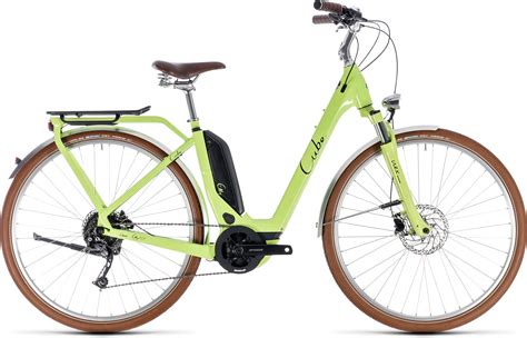 cube elly ride hybrid  step  womens electric bike  green