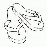 Coloring Flip Flops Pages Printable Popular Clipart sketch template