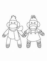 Coloring Mrs Sock Monkeys Mr Pages Monkey Christmas Printable Categories Supercoloring sketch template