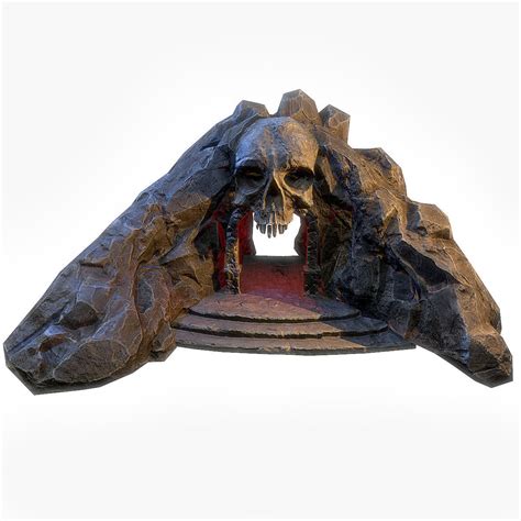 Cave Entrance Skull 3d Model Game Ready Max Obj Fbx